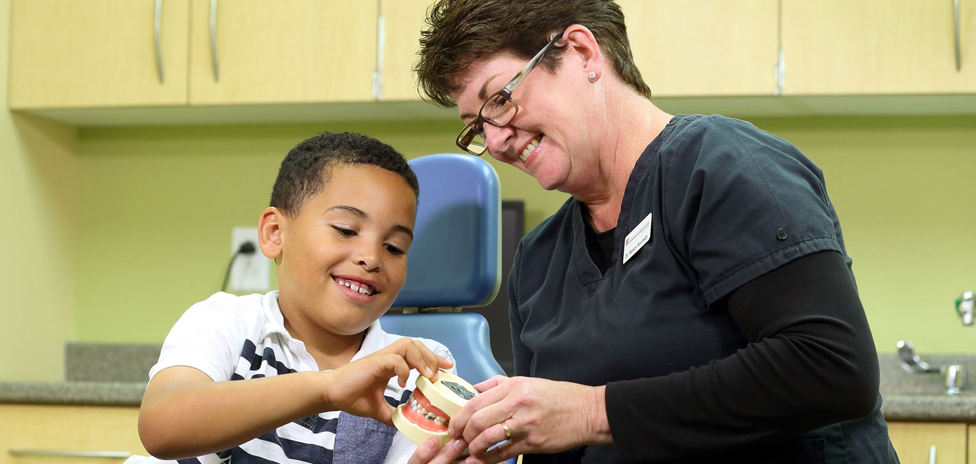 Dr. Nancy Kennedy with patient